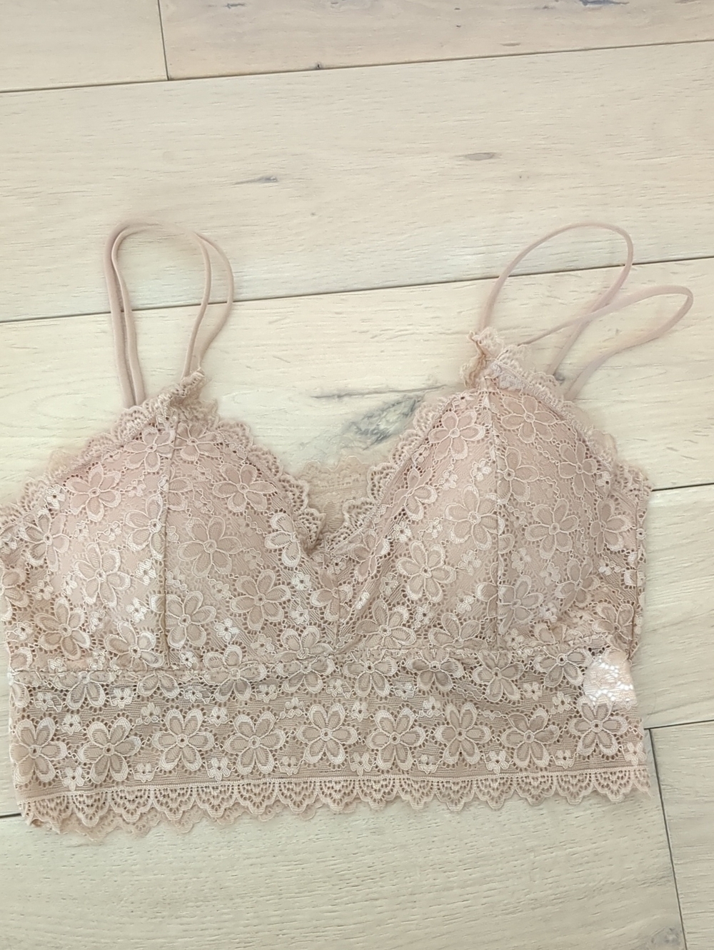 XL Duufin Nude Stretch Lace Bra No Underwire